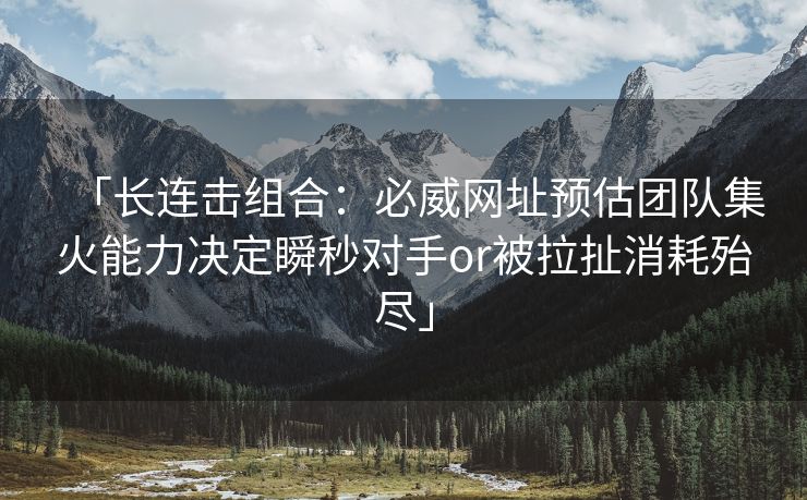 「长连击组合：必威网址预估团队集火能力决定瞬秒对手or被拉扯消耗殆尽」