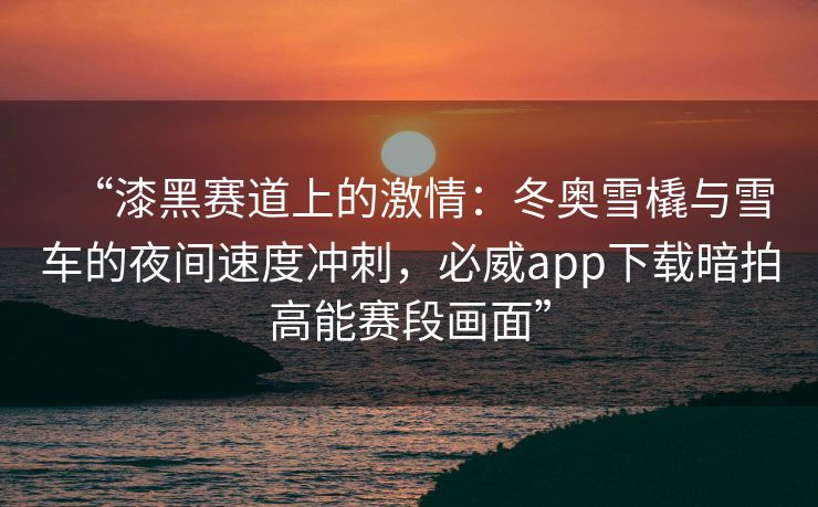 “漆黑赛道上的激情：冬奥雪橇与雪车的夜间速度冲刺，必威app下载暗拍高能赛段画面”